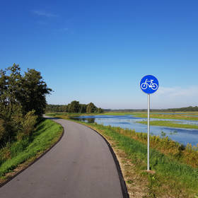 Trasa rowerowa wzdłuż rozlewisk Baryczy w kierunku Rudy Żmigrodzkiej