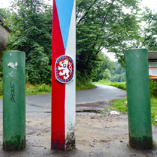 Granica czesko - niemiecka w trakcie drogi rowerowej